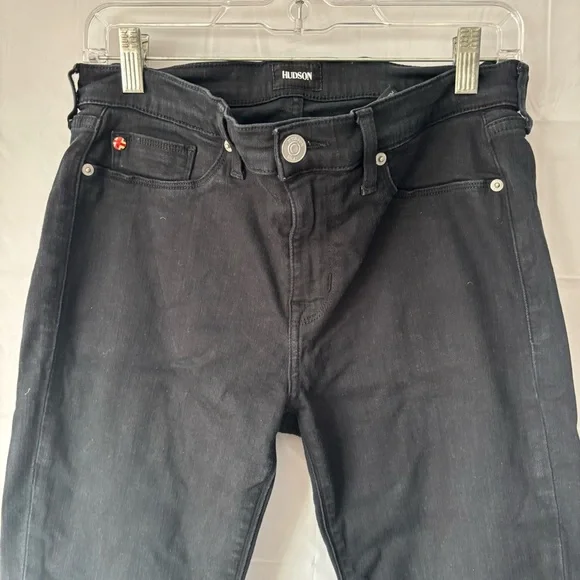 Hudson Harkin Black Skinny Crop Cuff Jeans High Rise SZ 30 Worn 1X - Picture 4 of 10
